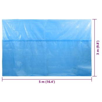 Rechteckige Poolabdeckung 500x300 cm PE Blau