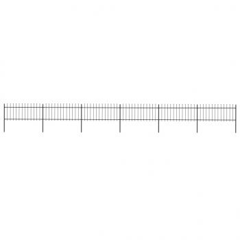 ARDEBO.de - Gartenzaun mit Speerspitzen Stahl 10,2 x 0,8 m Schwarz