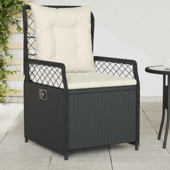 ARDEBO.de - Gartensessel 2 Stk. Verstellbar Schwarz Poly Rattan