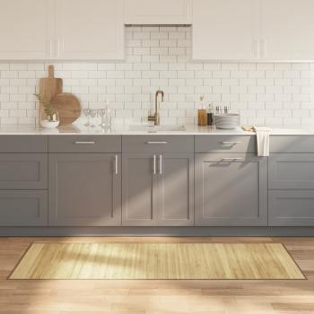 ARDEBO.de - Teppich Rechteckig Hell Natur 70x200 cm Bambus