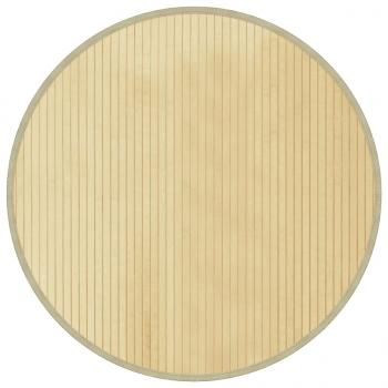 ARDEBO.de - Teppich Rund Hell Natur 80 cm Bambus