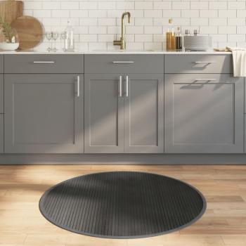 ARDEBO.de - Teppich Rund Grau 100 cm Bambus