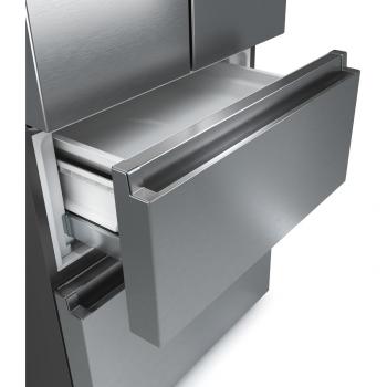 Hisense RF632N4WIE Side-by-Side Kombination, 70cm breit, 485L, NoFrost, CrispZone, Wasserspender, Wassertank, Eiswürfelbehälter, SuperCool, Edelstahloptik