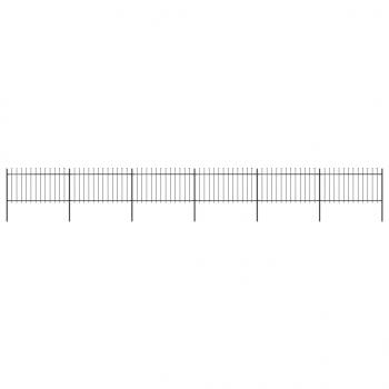 ARDEBO.de - Gartenzaun mit Speerspitzen Stahl 10,2 x 1 m Schwarz