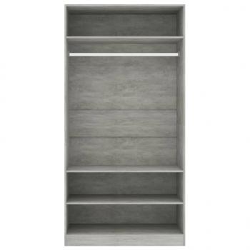 Kleiderschrank Betongrau 100x50x200 cm Holzwerkstoff