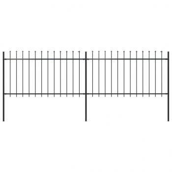 ARDEBO.de - Gartenzaun mit Speerspitzen Stahl 3,4 x 1 m Schwarz