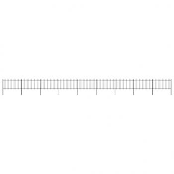 ARDEBO.de - Gartenzaun mit Speerspitzen Stahl 15,3 x 1 m Schwarz