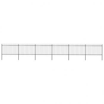ARDEBO.de - Gartenzaun mit Speerspitzen Stahl 10,2 x 1,2 m Schwarz