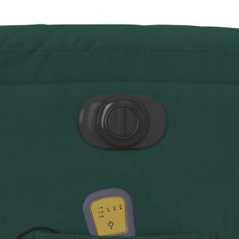 Massagesessel mit Aufstehhilfe Elektrisch Dunkelgrün Samt