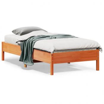 ARDEBO.de - Massivholzbett ohne Matratze Wachsbraun 90x190 cm Kiefernholz