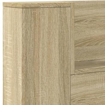 LED-Kopfteil mit Ablagen Sonoma-Eiche 220x16,5x103,5 cm