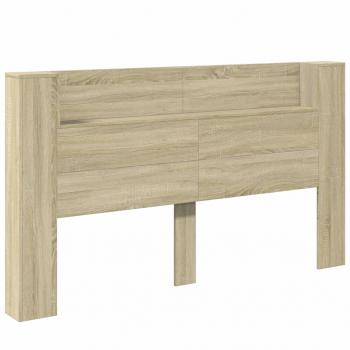 LED-Kopfteil mit Ablagen Sonoma-Eiche 180x16,5x103,5 cm