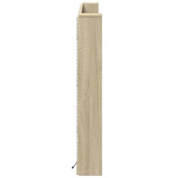 LED-Kopfteil mit Ablagen Sonoma-Eiche 180x16,5x103,5 cm