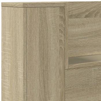 LED-Kopfteil mit Ablagen Sonoma-Eiche 180x16,5x103,5 cm