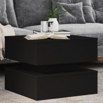 ARDEBO.de - Couchtisch mit LED-Leuchten Schwarz 50x50x40 cm