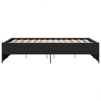 Bettgestell Schwarz 140x190 cm Holzwerkstoff und Metall