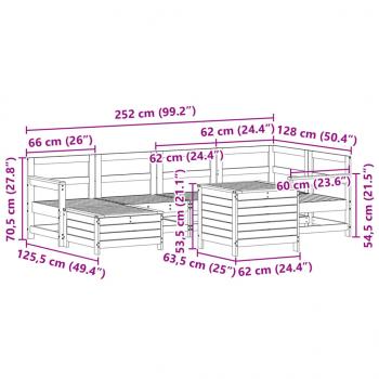 7-tlg. Garten-Sofagarnitur Kiefernholz Imprägniert