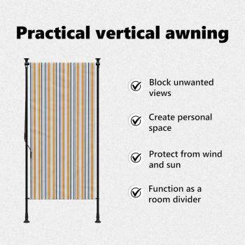 Außenrollo Gelb und Weiß 120x270 cm Stoff und Stahl