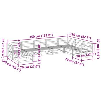 8-tlg. Garten-Sofagarnitur Kiefernholz Imprägniert
