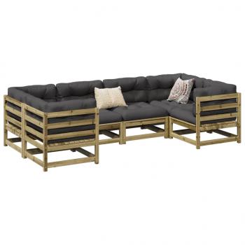 ARDEBO.de - 6-tlg. Garten-Sofagarnitur mit Kissen Kiefernholz Imprägniert