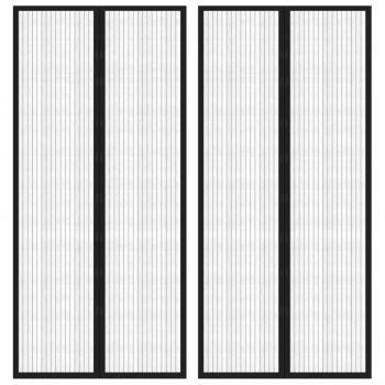 ARDEBO.de - Fliegengitter-Türvorhänge 2 Stk. Magnet Schwarz 210x90 cm