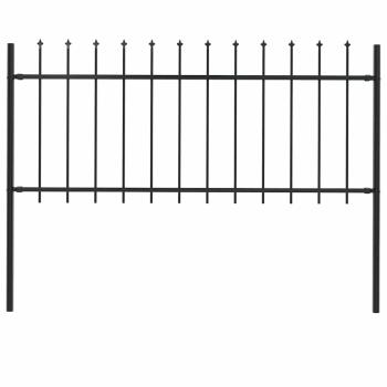 Gartenzaun mit Speerspitzen Stahl 1,7 x 0,8 m Schwarz