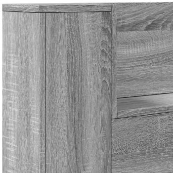 LED-Kopfteil mit Ablage Grau-Sonoma 180x16,5x103,5 cm
