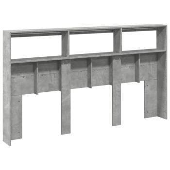 LED-Kopfteil mit Ablage Betongrau 180x17x102 cm