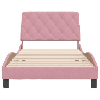 Bettgestell mit Kopfteil Rosa 100x200 cm Samt
