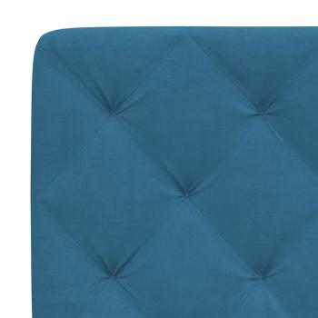 Bettgestell mit Kopfteil Blau 90x190 cm Samt