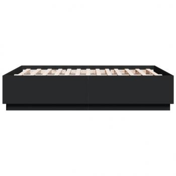Bettgestell mit LED Schwarz 135x190 cm Holzwerkstoff
