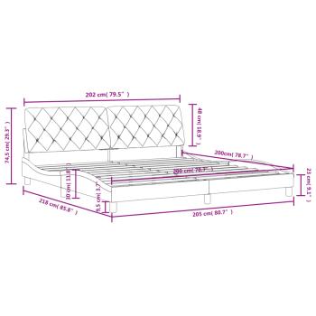 Bettgestell mit Kopfteil Rosa 200x200 cm Samt