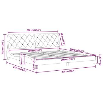 Bettgestell mit Kopfteil Rosa 200x200 cm Samt