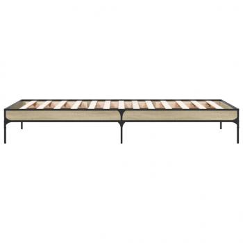 Bettgestell Sonoma-Eiche 100x200 cm Holzwerkstoff und Metall