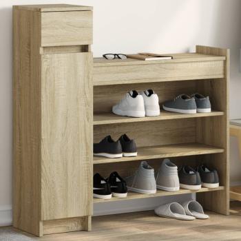 ARDEBO.de - Schuhschrank Sonoma-Eiche 100,5x28x100 cm Holzwerkstoff