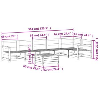 7-tlg. Garten-Sofagarnitur Kiefernholz Imprägniert