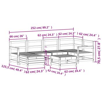 7-tlg. Garten-Sofagarnitur Kiefernholz Imprägniert