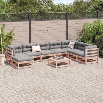 9-tlg. Garten-Sofagarnitur mit Kissen Massivholz Douglasie
