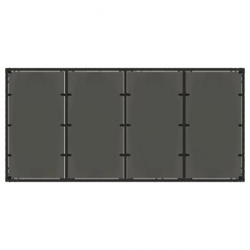 Gartentisch mit Glasplatte Schwarz 190x90x75 cm Poly Rattan