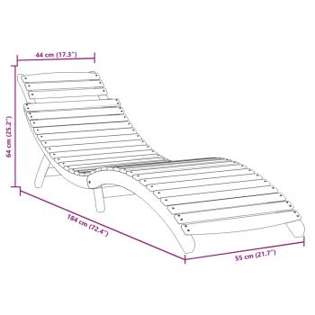 Sonnenliege mit Tisch Grau Massivholz Akazie