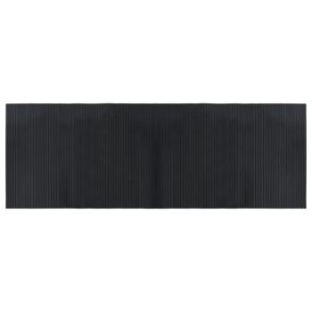 Teppich Rechteckig Schwarz 70x200 cm Bambus