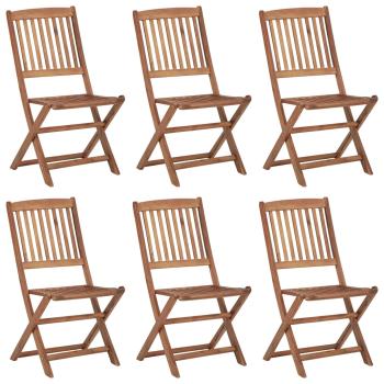 Klappbare Gartenstühle 6 Stk. mit Kissen Massivholz Akazie