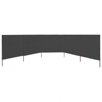 ARDEBO.de - 5-teiliges Windschutzgewebe 600 x 120 cm Anthrazit