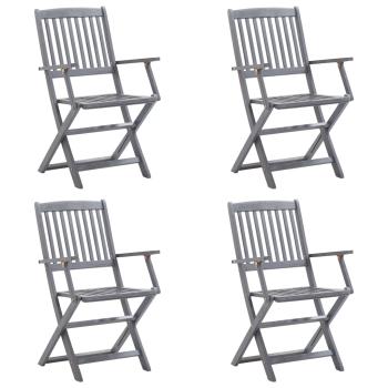 Klappbare Gartenstühle 4 Stk. mit Kissen Massivholz Akazie
