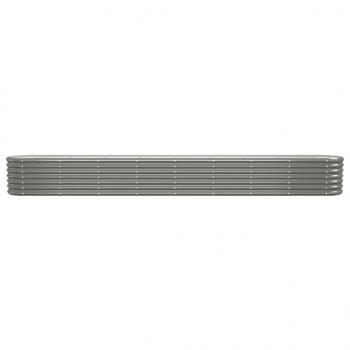 Hochbeet Pulverbeschichteter Stahl 332x40x36 cm Grau