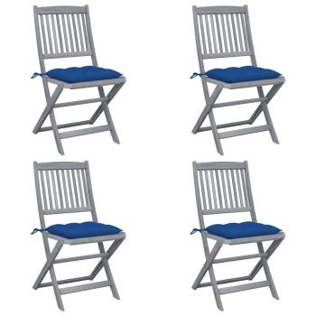 ARDEBO.de - Klappbare Gartenstühle 4 Stk. mit Kissen Massivholz Akazie