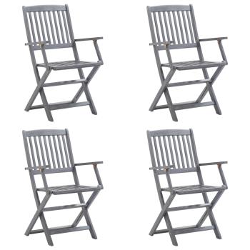 Klappbare Gartenstühle 4 Stk. mit Kissen Massivholz Akazie