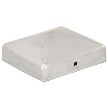 Pfostenkappen 6 Stk. Pyramide Verzinktes Metall 81 x 81 mm