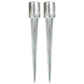 Erdspieße 2 Stk. Silbern 12×91 cm Verzinkter Stahl