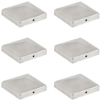 ARDEBO.de - Pfostenkappen 6 Stk. Pyramide Verzinktes Metall 101 x 101 mm  